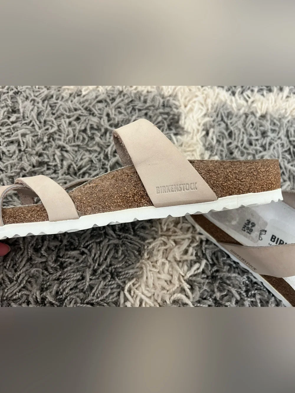 Birkenstock Beige Leather Strappy Sandals
